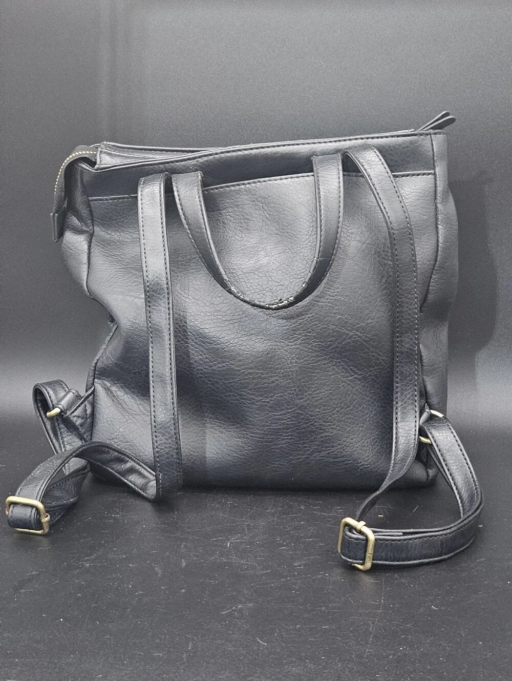 Relic by Fossil Black Faux Leather Flap Crossbody Shoulder Bag Handbag